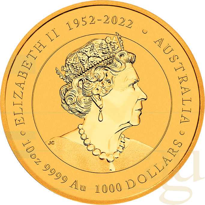 Monedă de aur de 10 oz Australia Lunar III Dragon 2024 - imagine 2