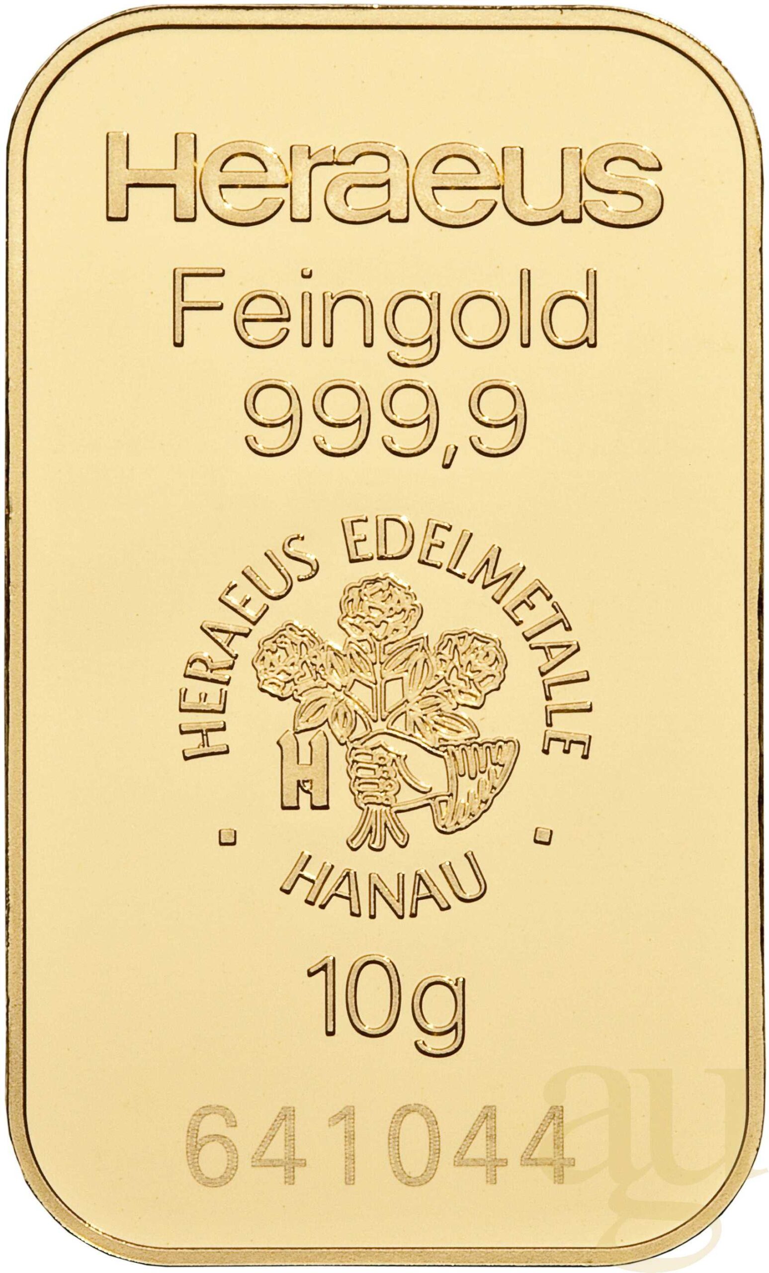 Lingou de aur 10 grame Heraeus - imagine 3
