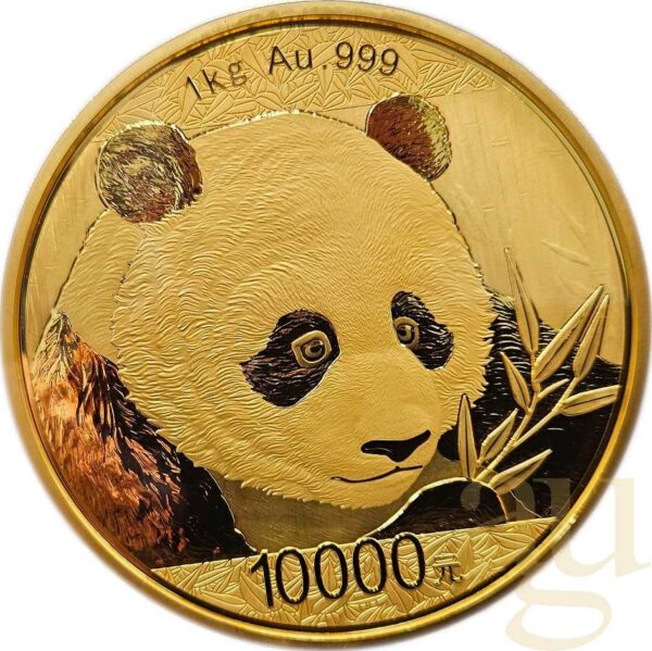 Monedă de aur de 1 kilogram China Panda 2018 proof