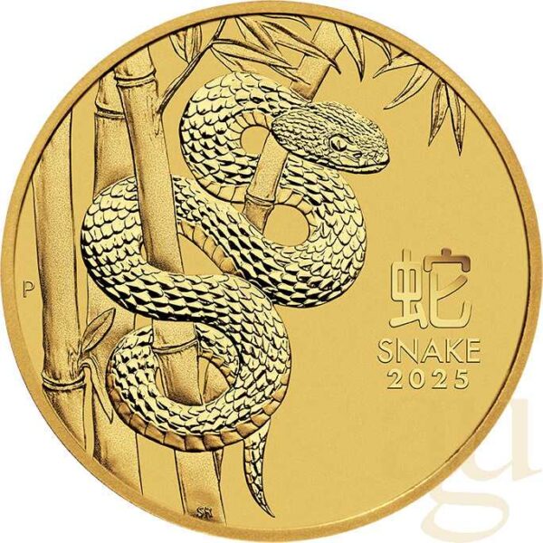 Monedă de aur de 1/4 oz Australia Lunar III Șarpe