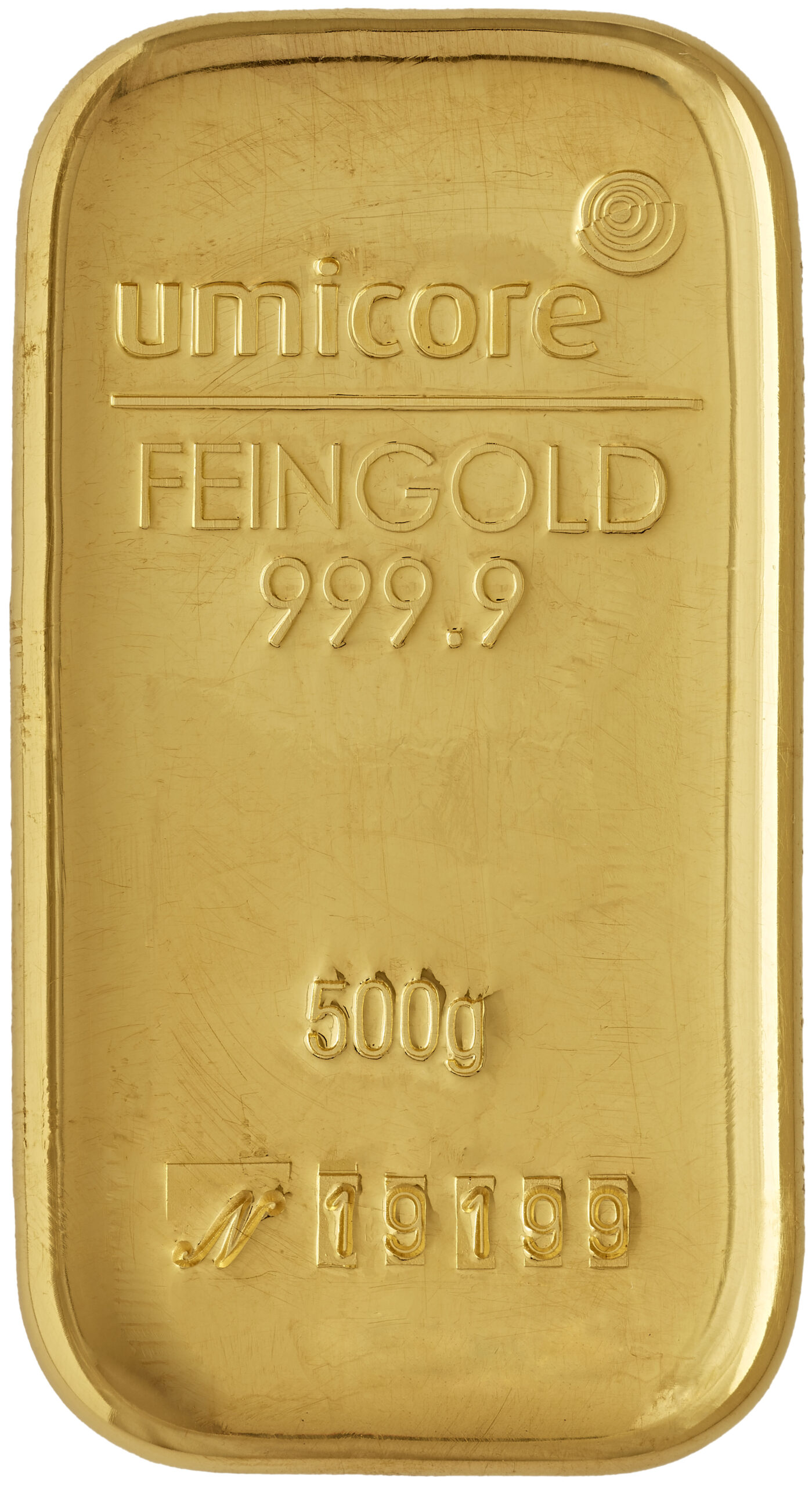 Lingou de aur Umicore de 500 de grame
