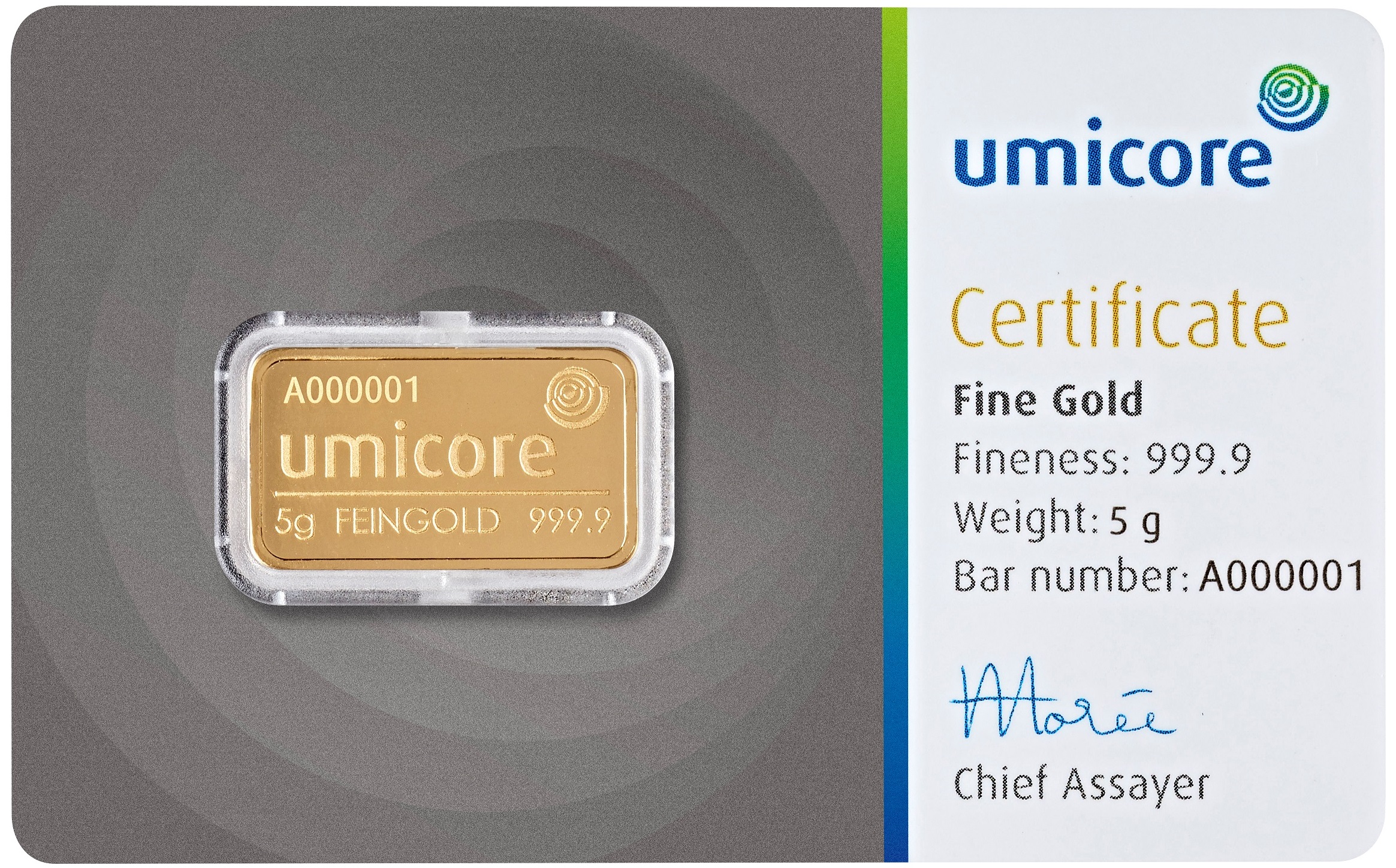 Lingou de aur 5 grame Umicore